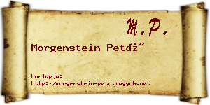 Morgenstein Pető névjegykártya
